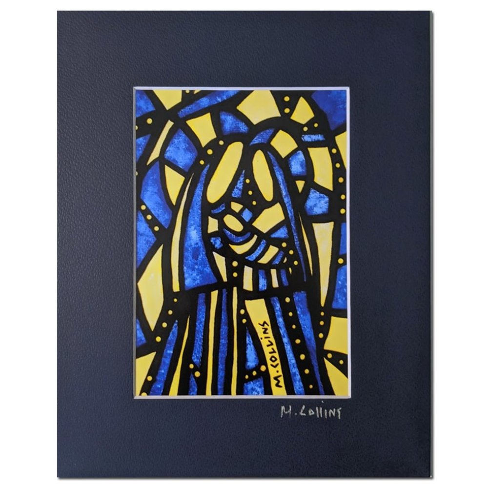 Signed Abstract Art Print Holy Family Christmas Nativity Artist Signed